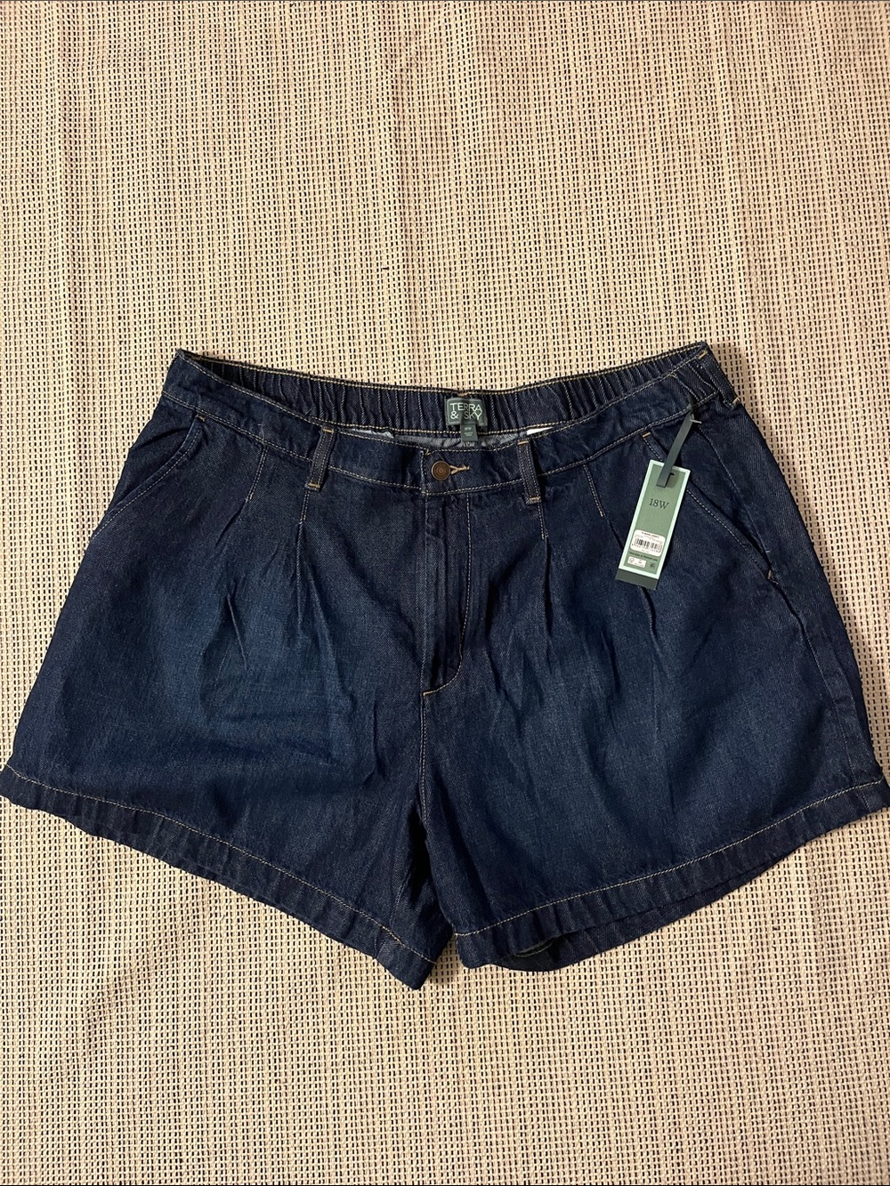 Terra & Sky Dark Indigo Denim Shorts